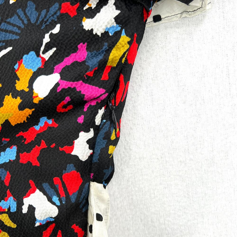 TANYA TAYLOR Bianka Combo Silk Wrap Dress Womens 8 Floral Polka Dot Ruffle Wrap - Picture 10 of 16